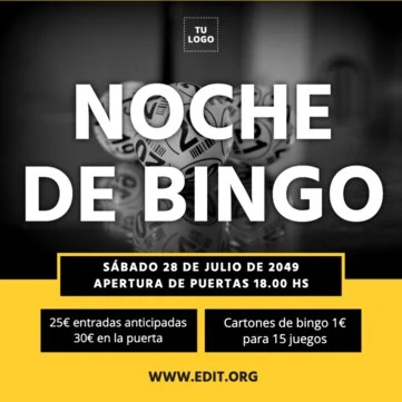 Edita un diseño para noches de bingo