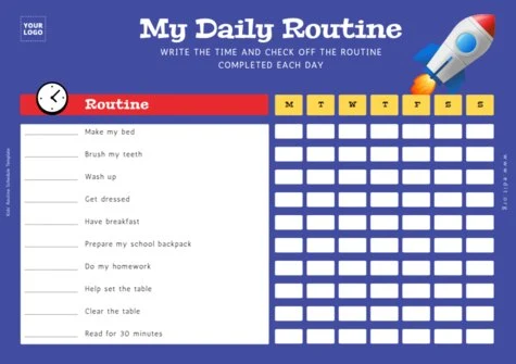 Edit a kids schedule chart