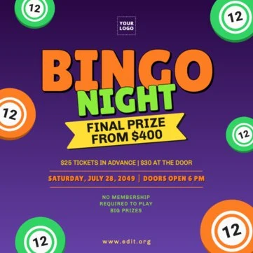 Bearbeite eine Vorlage für Bingo Abende