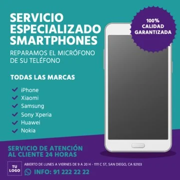 Edita un diseño de reparación de móviles