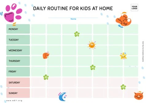 Edit a kids schedule chart Edit a kids schedule chart
