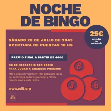 Edita un diseño para noches de bingo