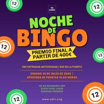 Edita un diseño para noches de bingo