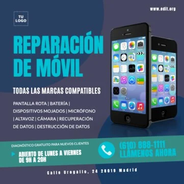 Edita un diseño de reparación de móviles