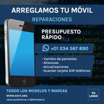 Edita un diseño de reparación de móviles