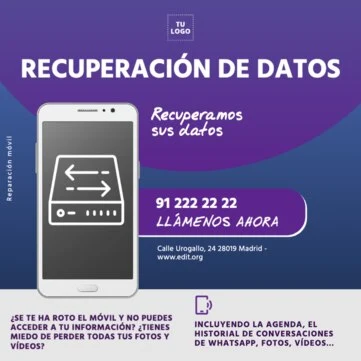 Edita un diseño de reparación de móviles