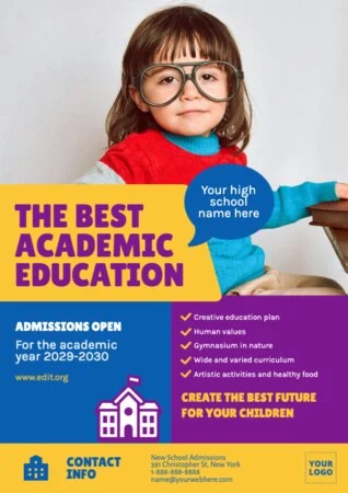 Edit an admission open school banner