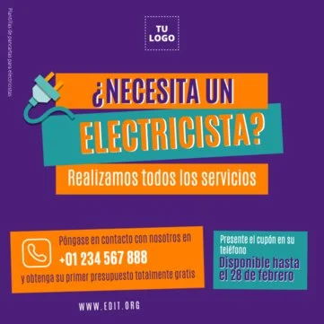 Edita un banner de Electricistas