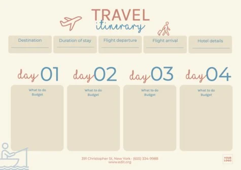 Edit a travel itinerary