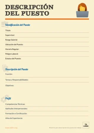 Edita una descripción puesto