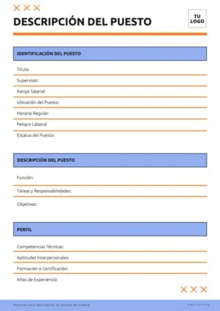 Edita una descripción puesto