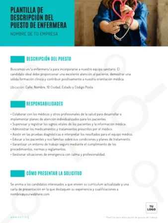 Edita una descripción puesto