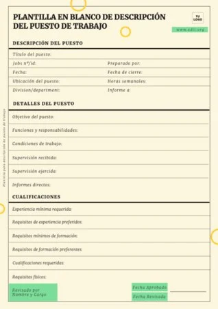 Edita una descripción puesto