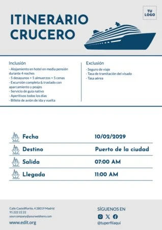 Edita un itinerario de viaje