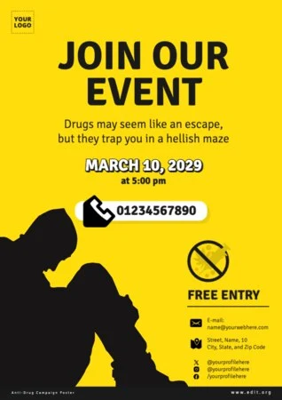 Edit a No Drugs Sign