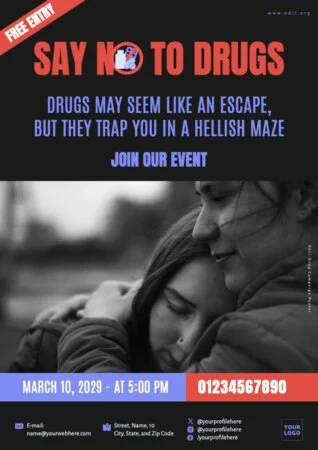 Edit a No Drugs Sign