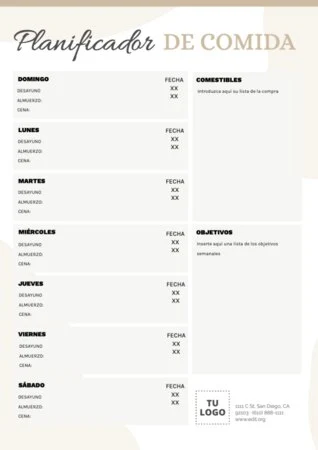 Edita una plantilla de dietas