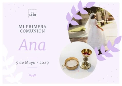 Edita tarjetas de comunión