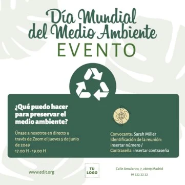 Edita una plantilla del Día Mundial del Medio Ambiente