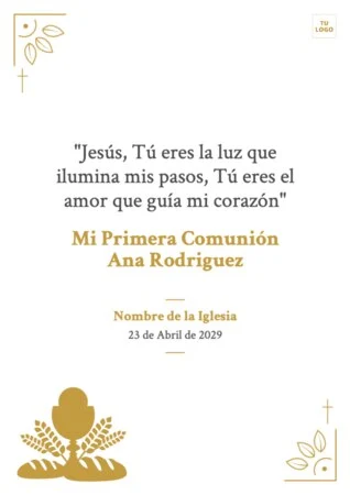 Edita tarjetas de comunión