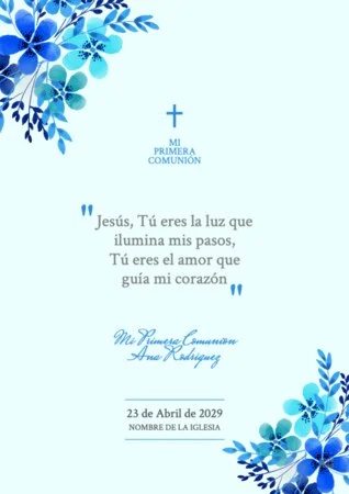 Edita tarjetas de comunión