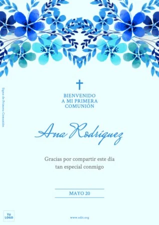 Edita tarjetas de comunión