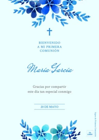 Edita tarjetas de comunión