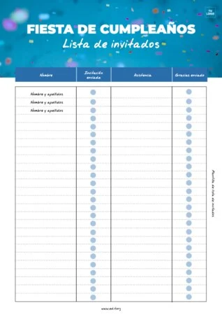 Edita una Lista de Invitados