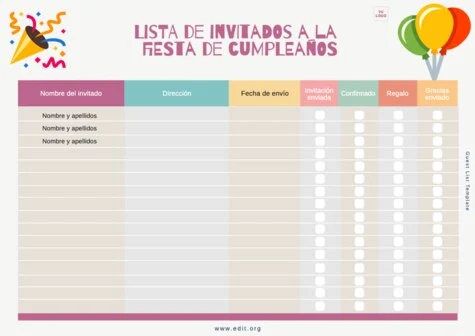Edita una Lista de Invitados