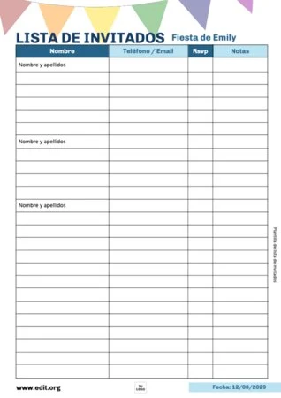 Edita una Lista de Invitados