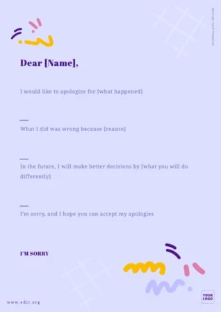 Edit a Creative Sorry Card