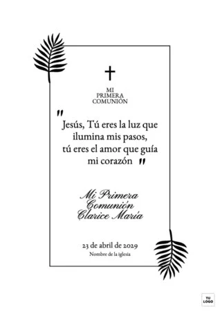 Edita tarjetas de comunión
