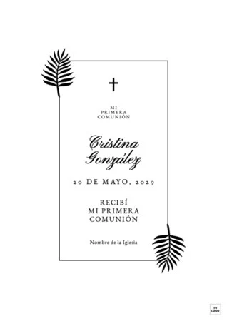 Edita tarjetas de comunión