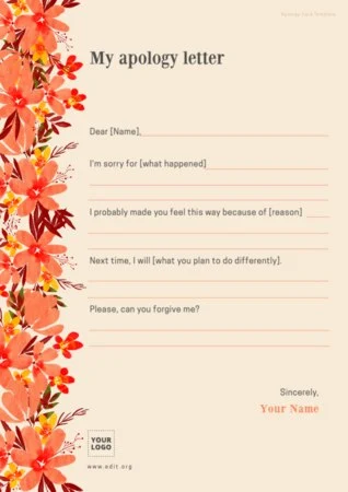 Edit a Creative Sorry Card