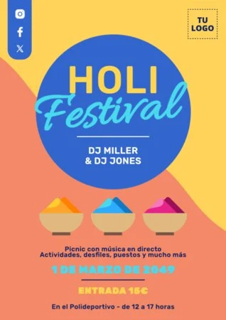 Crea un diseño de Holi
