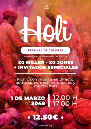 Crea un diseño de Holi