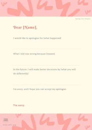 Edit a Creative Sorry Card