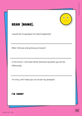 Edit a Creative Sorry Card