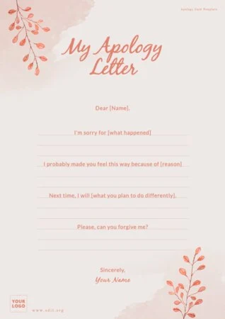 Edit a Creative Sorry Card