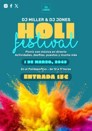 Crea un diseño de Holi