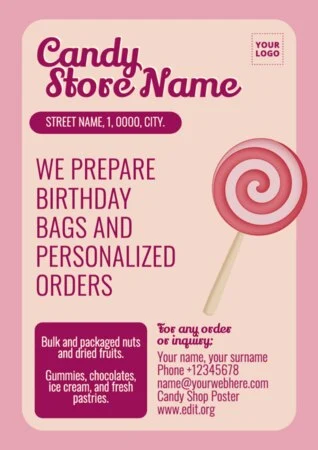 Edit a Sweet Shop flyer
