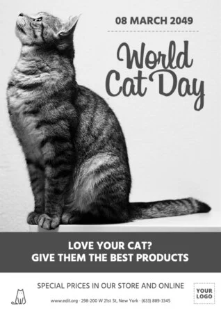 Edite um template de Dia do Gato