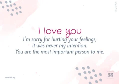 Edit a Creative Sorry Card