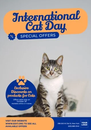 Edite um template de Dia do Gato