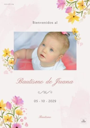 Edita una plantilla de invitación de bautizo