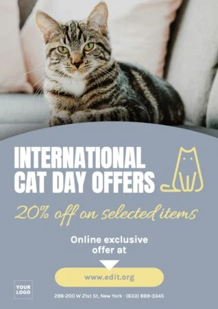 Edite um template de Dia do Gato