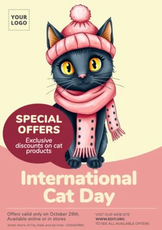 Edite um template de Dia do Gato