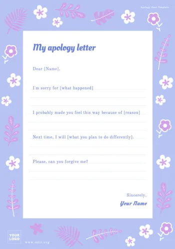 Edit a Creative Sorry Card