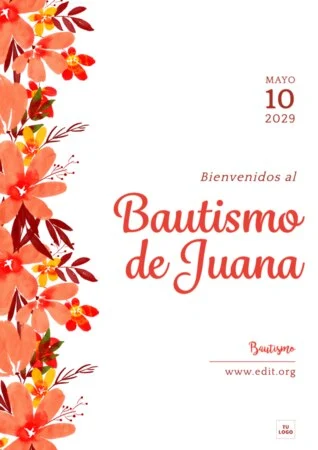 Edita una plantilla de invitación de bautizo