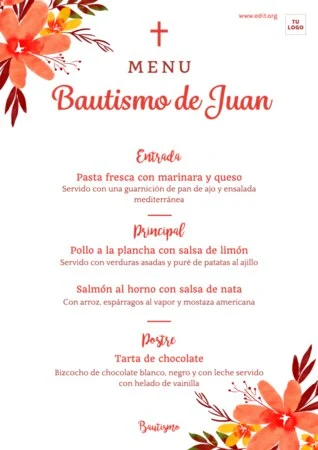 Edita una plantilla de invitación de bautizo